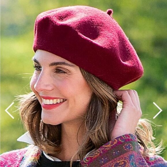 Lucky Brand Accessories - Lucky Brand Burgundy Wool Beret